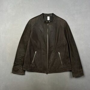 Men's Dark Brown Suede Zip Jacket
